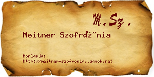 Meitner Szofrónia névjegykártya